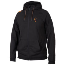 Fox Collection Black / Orange Lightweight hoodie Magasított nyakú Fekete/Narancs kapucnis pulóver - L