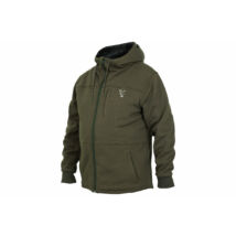 Fox Collection Sherpa kapucnis pulóver zöld/ezüst - S