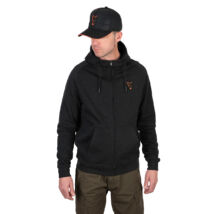 Fox Collection LW Hoody Kapucnis Pulóver - Black&Orange - L