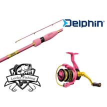 LuckyFishing Delphin Rózsaszín Pergető Horgász Szett