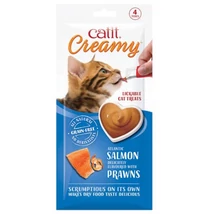 Catit Creamy salmon&amp;prawns - jutalomfalat krém (garnélás) macskák részére (4x10g)