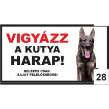 Kutyatábla - fém (németjuhász ordas) 20x40cm
