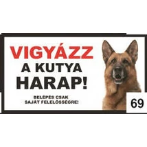 Kutyatábla - műanyag  (németjuhász fej) 20x40cm