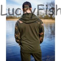 Kép 10/17 - FOX LW Khaki/Camo Split Zip Hoody-Cipzáros Kapucnis Pulóver - L