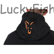 Kép 8/10 - Fox Collection LW Hoody Kapucnis Pulóver - Black&Orange - S