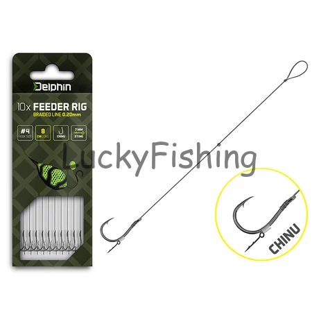 Delphin Braided Sting Feeder Rig / 10db 8cm/0,14mm/Chinu #8