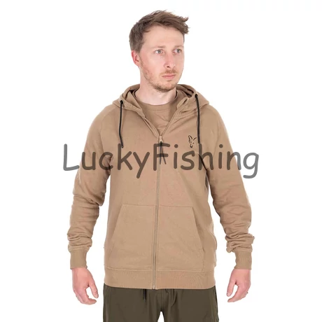 Fox Collection LW Zip Hoody – Tan Ltd Cipzáras Kapucnis Pulóver – Limitált szín - S