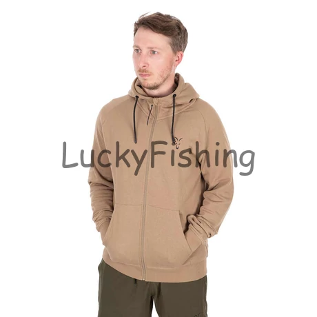 Fox Collection LW Zip Hoody – Tan Ltd Cipzáras Kapucnis Pulóver – Limitált szín - S
