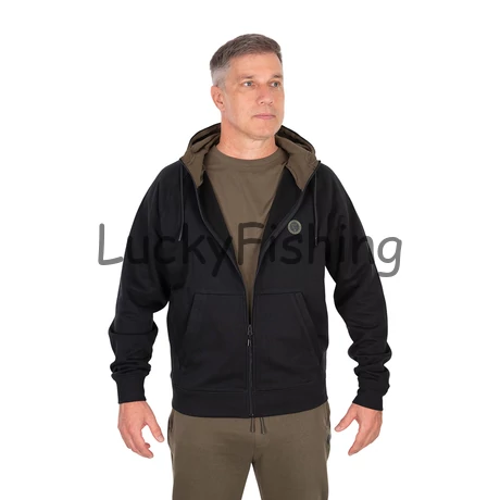FOX Collection Cipzáras Hoody - Pulóver - Fekete - L