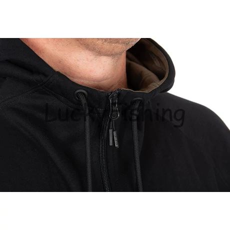 FOX Collection Cipzáras Hoody - Pulóver - Fekete - L