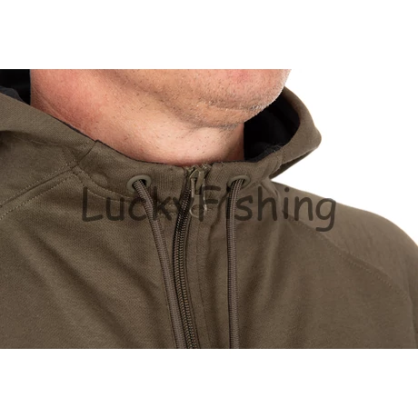 FOX Collection Cipzáras Hoody - Pulóver - Zöld - S
