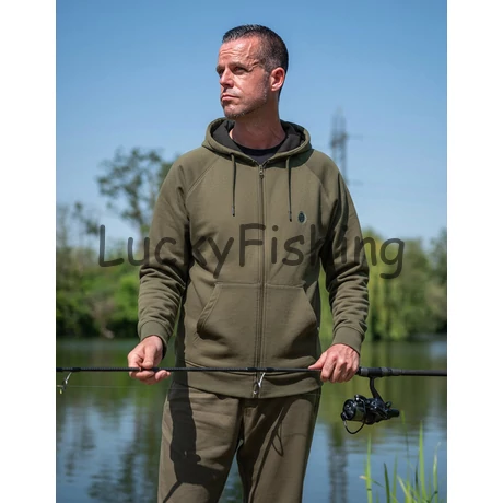 FOX Collection Cipzáras Hoody - Pulóver - Zöld - S