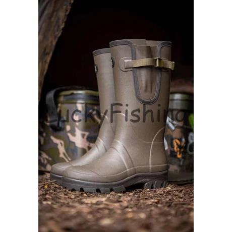 Fox Neoprene Lined Camo khaki Wellies Csizma UK10 EU44
