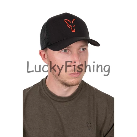 Fox Collection Trucker Cap - Black/Orange - Baseball Sapka