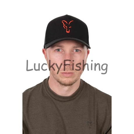 Fox Collection Trucker Cap - Black/Orange - Baseball Sapka