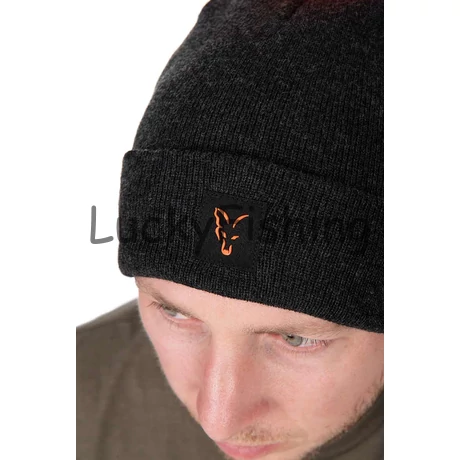 Fox Collection Bobble Hat - Black/Orange - Bojtos Sapka