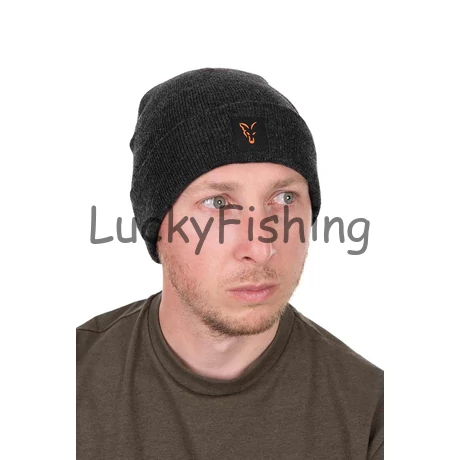 Fox Collection Beanie - Black/Orange - Meleg Sapka