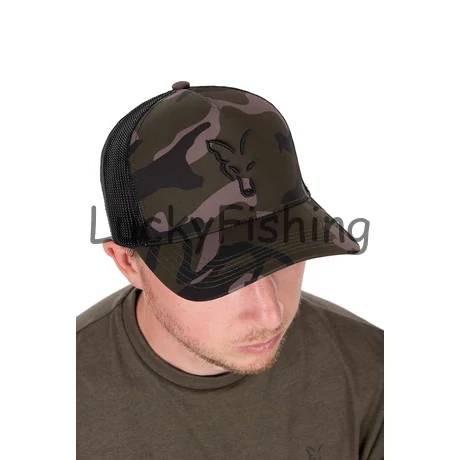 Fox Black Camo Trucker Cap Baseball Sapka