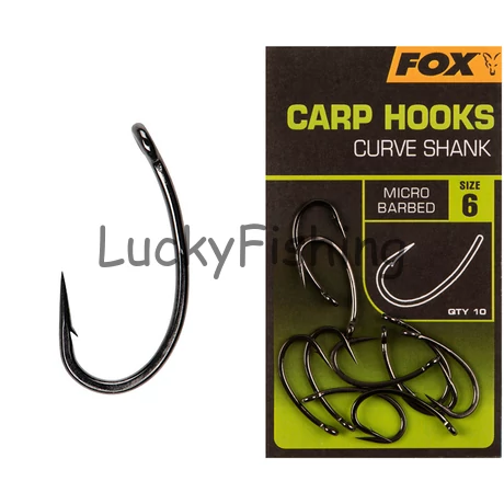 Fox Curve Shank Carp Hooks Bojlis Horog Méret: 8