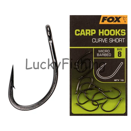 Fox Curve Shank Short Carp Hooks Mikro szakálas Bojlis Horog Méret: 4