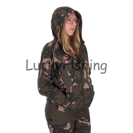 Fox Womens Camo Zipped Hoodie Női Cipzáras Kapucnis Pulóver - L 16-18