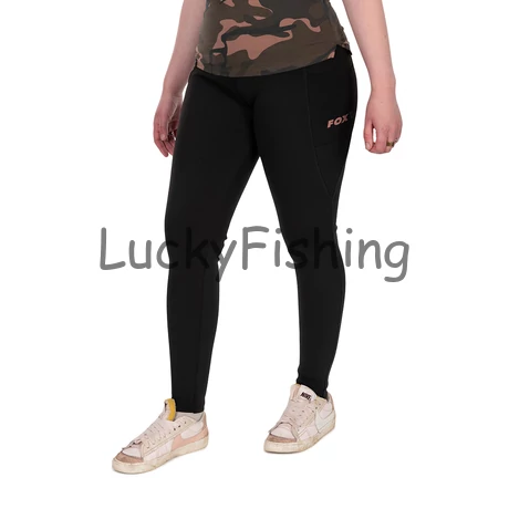 Fox Women's Black Lined Leggings Női Bélelt Cicanadrág - L 16-18