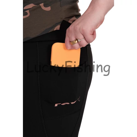 Fox Women's Black Lined Leggings Női Bélelt Cicanadrág - L 16-18