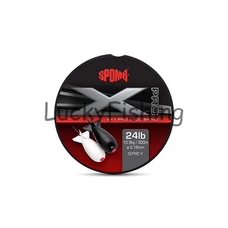 Spomb X Pro Braid Grey 8+1 Szürke 0.18mm 300M