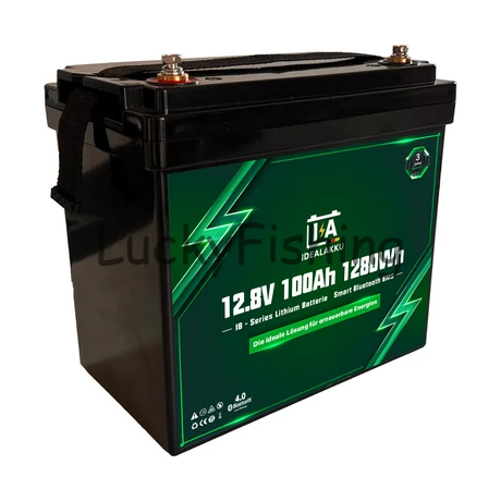 Idealakku (LiFePO4) 12.8V 100Ah/1280Wh akkumulátor MINI – Bluetooth, BMS védelemmel