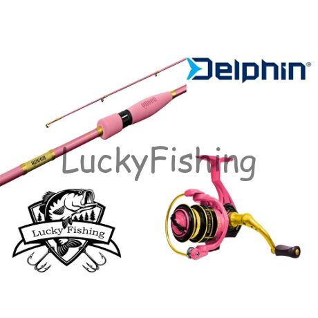 LuckyFishing Delphin Rózsaszín Pergető Horgász Szett