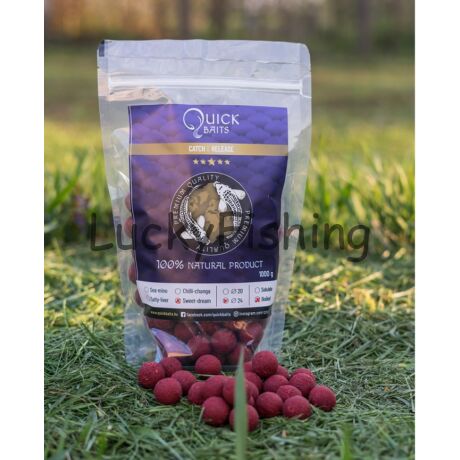 QUICK BAITS Bojli - Sweet–Dreams (eper) 20mm 1kg (Főzött)