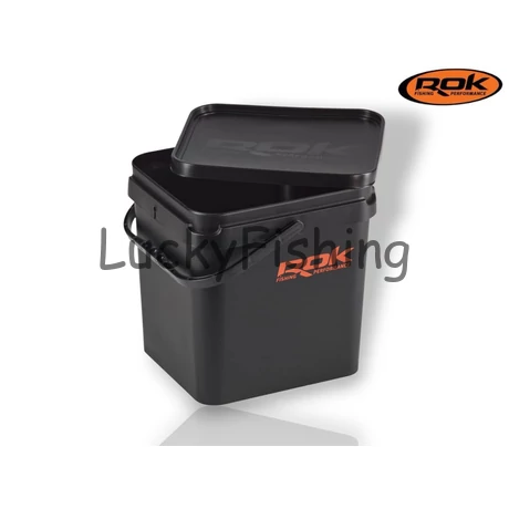 ROK Szögletes Keverő Edény Vödör Fedéllel - SQUARE BUCKET with soft cover 17L - Fekete