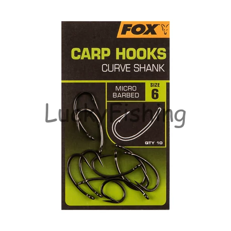 Fox Curve Shank Carp Hooks Bojlis Horog Méret: 8