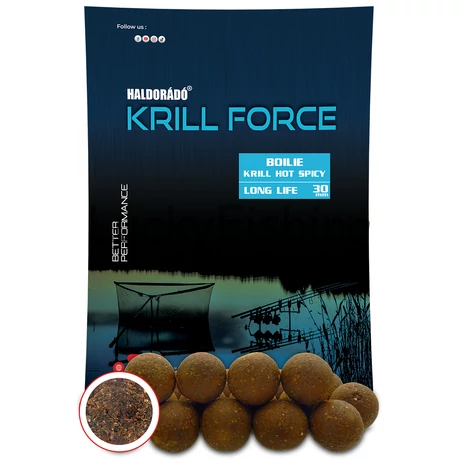 Haldorádó KRILL FORCE Boilie Long Life 30 mm - Krill Hot Spicy