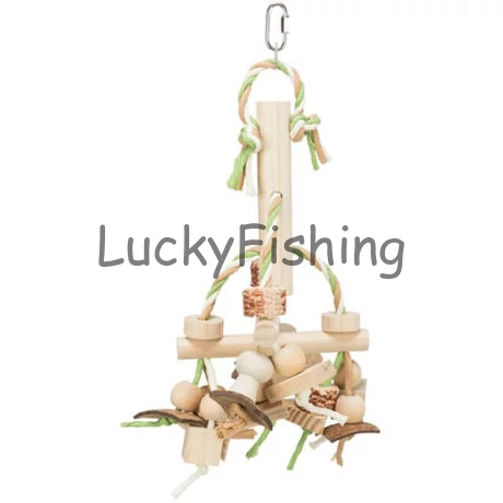 Trixie Wooden Toy - Fajáték papírszalagokkal nagypapagájok részére (31cm)