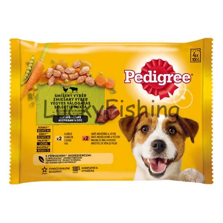 Pedigree Adult alutasakos eledel - csirke- és marhahússal,zöldséggel - szószban (4x100g) 13db/#