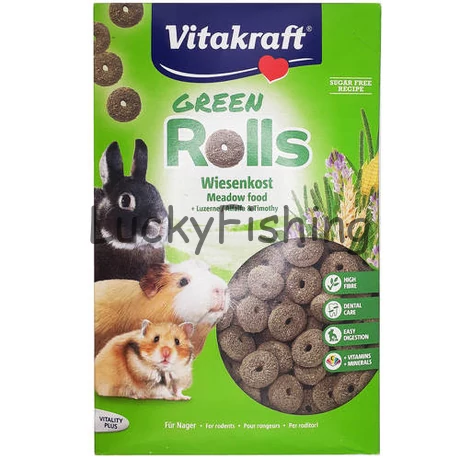 Vitakraft Green Rolls / lucerna-széna karikák vitaminnal 500g