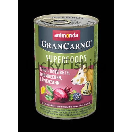 Animonda GranCarno Adult (superfood) konzerv - Felnőtt kutyák részére,marha,cékla,szeder,pitypang (400g)