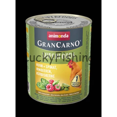 Animonda GranCarno Adult (superfood) konzerv - Felnőtt kutyák részére, csirke,spenót,málna,tökmag (800g)