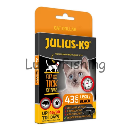 Julius-K9 Cat Collar - Bolha-, kullancs riasztó nyakörv (fekete) macskák részére (43cm)