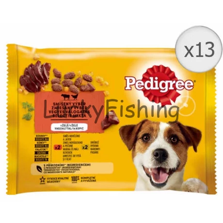 Pedigree Adult alutasakos eledel - marha,- baromfi - aszpikban (4x100g) 13db/#