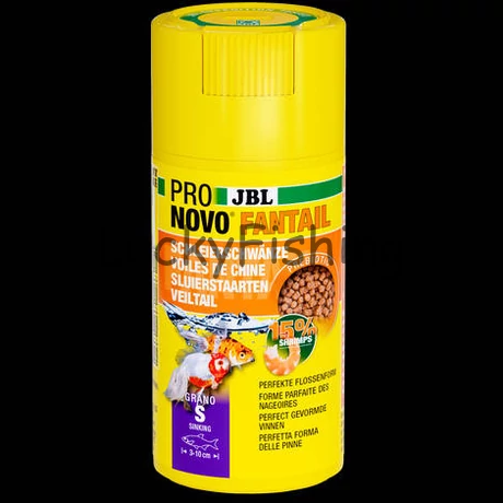 JBL Pronovo Fantail Grano S - Granulált táplálék S-es méretű fátyolhal és egyéb 3-10 cm-es aranyhal fajtákhoz (100ml/56g)