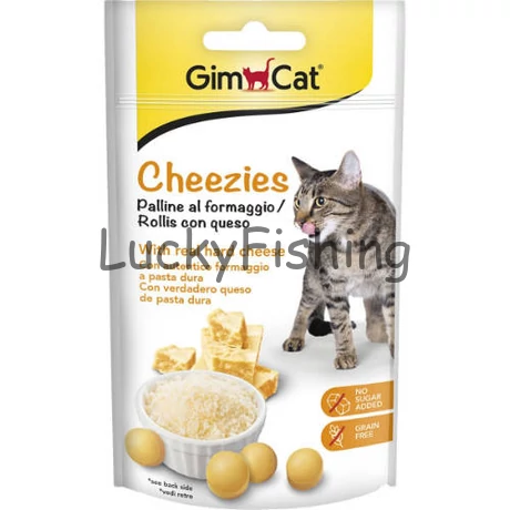 GimCat Cheezies With real Hard Cheese - jutalomfalat (sajt) felnőtt macskák részére (50g)