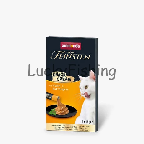 Animonda Feinsten with Chicken + Cat grass Snack-Cream - kiegészítő eleség (csirke+macskafű) Felnőtt macskák részére (6x15g)