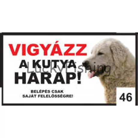 Kutyatábla - fém (kuvasz) 20x40cm