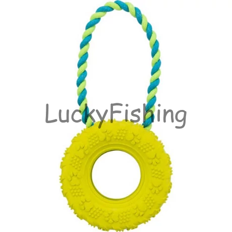 Trixie Tire on a Rope - natúr gumi játék (kerék kötéllel) kutyák részére (Ø15/31cm)