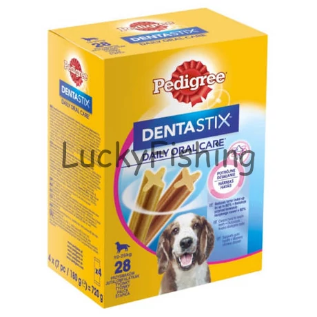 Pedigree DentaStix 10-25kg(720g) - jutalomfalat (fogtisztító) Közepes testű kutyák részére 4x (7db/180g)