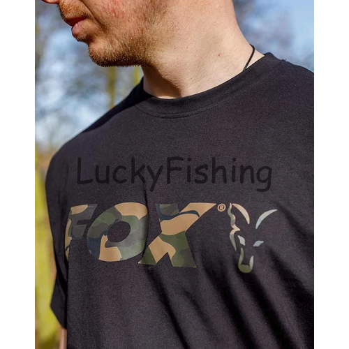 FOX Black/Camo Logo T-Póló - L