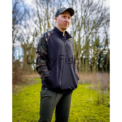 FOX LW Black/Camo QTR Zip - Cipzáros Pulóver - M