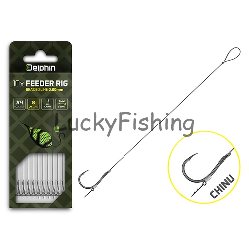 Delphin Braided Sting Feeder Rig / 10db 8cm/0,14mm/Chinu #8